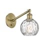 Innovations Lighting Athens 12" Tall Wall Sconce Antique Brass / Clear Water Glass