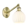 Innovations Lighting White Venetian 8" Tall Wall Sconce Antique Brass