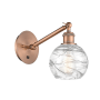 Innovations Lighting Athens 12" Tall Wall Sconce Antique Copper / Clear Deco Swirl
