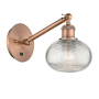 Innovations Lighting Ithaca 7" Tall Wall Sconce Antique Copper / Clear Ithaca