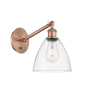 Innovations Lighting Bristol 13" Tall Wall Sconce Antique Copper / Clear