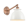 Innovations Lighting Adirondack 13" Tall Wall Sconce with Shade Antique Copper / Glossy White