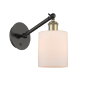 Innovations Lighting Cobbleskill 13" Tall Wall Sconce Black Antique Brass / Matte White