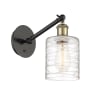 Innovations Lighting Cobbleskill 13" Tall Wall Sconce Black Antique Brass / Deco Swirl