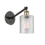 Innovations Lighting Cobbleskill 13" Tall Wall Sconce Black Antique Brass / Clear