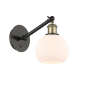 Innovations Lighting Athens 12" Tall Wall Sconce Black Antique Brass / Matte White