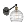 Innovations Lighting Athens 14" Tall Wall Sconce Black Antique Brass / Clear Deco Swirl