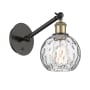 Innovations Lighting Athens 12" Tall Wall Sconce Black Antique Brass / Clear Water Glass