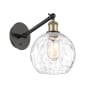 Innovations Lighting Athens 14" Tall Wall Sconce Black Antique Brass / Clear Water Glass