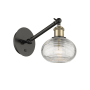 Innovations Lighting Ithaca 7" Tall Wall Sconce Black Antique Brass / Clear Ithaca