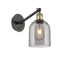 Innovations Lighting Bella 10" Tall Wall Sconce Black Antique Brass / Light Smoke