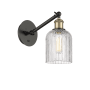Innovations Lighting Bridal Veil 9" Tall Wall Sconce Black Antique Brass / Clear