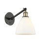 Innovations Lighting Bristol Glass 14" Tall Wall Sconce Black Antique Brass / Matte White