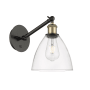 Innovations Lighting Bristol 13" Tall Wall Sconce Black Antique Brass / Clear