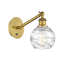 Innovations Lighting Athens 12" Tall Wall Sconce Brushed Brass / Clear Deco Swirl
