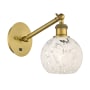 Innovations Lighting White Mouchette 8" Tall Wall Sconce Brushed Brass