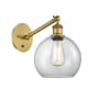 Innovations Lighting Athens 14" Tall Wall Sconce Brushed Brass / Clear