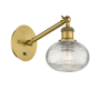 Innovations Lighting Ithaca 7" Tall Wall Sconce Brushed Brass / Clear Ithaca