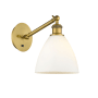 Innovations Lighting Bristol 13" Tall Wall Sconce Brushed Brass / Matte White