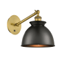 Innovations Lighting Adirondack 12" Tall Wall Sconce Brushed Brass / Matte Black