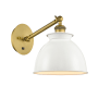 Innovations Lighting Adirondack 12" Tall Wall Sconce Brushed Brass / Glossy White