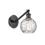 Innovations Lighting Athens 12" Tall Wall Sconce Matte Black / Clear Water Glass
