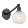 Innovations Lighting White Mouchette 8" Tall Wall Sconce Matte Black