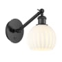 Innovations Lighting White Venetian 8" Tall Wall Sconce Matte Black