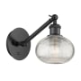 Innovations Lighting Ithaca 7" Tall Wall Sconce Matte Black / Clear Ithaca