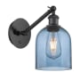 Innovations Lighting Bella 10" Tall Wall Sconce Matte Black / Princess Blue