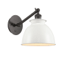 Innovations Lighting Adirondack 12" Tall Wall Sconce Oil Rubbed Bronze / Glossy White