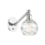 Innovations Lighting Athens 12" Tall Wall Sconce Polished Chrome / Clear Deco Swirl