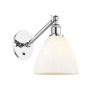 Innovations Lighting Bristol 13" Tall Wall Sconce Polished Chrome / Matte White