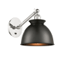 Innovations Lighting Adirondack 12" Tall Wall Sconce Polished Nickel / Matte Black