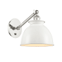 Innovations Lighting Adirondack 13" Tall Wall Sconce with Shade Polished Nickel / Glossy White