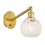 Innovations Lighting White Mouchette 8" Tall Wall Sconce Satin Gold