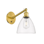 Innovations Lighting Bristol 13" Tall Wall Sconce Satin Gold / Clear