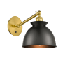 Innovations Lighting Adirondack 12" Tall Wall Sconce Satin Gold / Matte Black