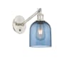 Innovations Lighting Bella 10" Tall Wall Sconce Brushed Satin Nickel / Princess Blue