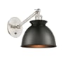 Innovations Lighting Adirondack 12" Tall Wall Sconce Brushed Satin Nickel / Matte Black