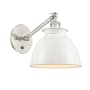 Innovations Lighting Adirondack 12" Tall Wall Sconce Brushed Satin Nickel / Glossy White