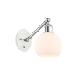 Innovations Lighting Athens 12" Tall Wall Sconce White and Polished Chrome / Matte White