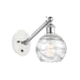Innovations Lighting Athens 12" Tall Wall Sconce White and Polished Chrome / Clear Deco Swirl