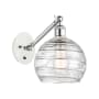 Innovations Lighting Athens 14" Tall Wall Sconce White and Polished Chrome / Clear Deco Swirl