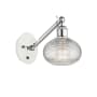 Innovations Lighting Ithaca 7" Tall Wall Sconce White Polished Chrome / Clear Ithaca