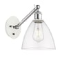 Innovations Lighting Bristol 13" Tall Wall Sconce White and Polished Chrome / Clear
