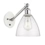 Innovations Lighting Bristol 13" Tall Wall Sconce White and Polished Chrome / Seedy