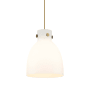 Innovations Lighting Newton Bell 10" Wide Pendant Brushed Brass / Matte White
