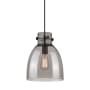 Innovations Lighting Newton Bell 10" Wide Pendant Matte Black / Plated Smoke
