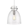 Innovations Lighting Newton Bell 10" Wide Pendant Polished Nickel / Clear